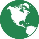 North America Globe with north America in the center.